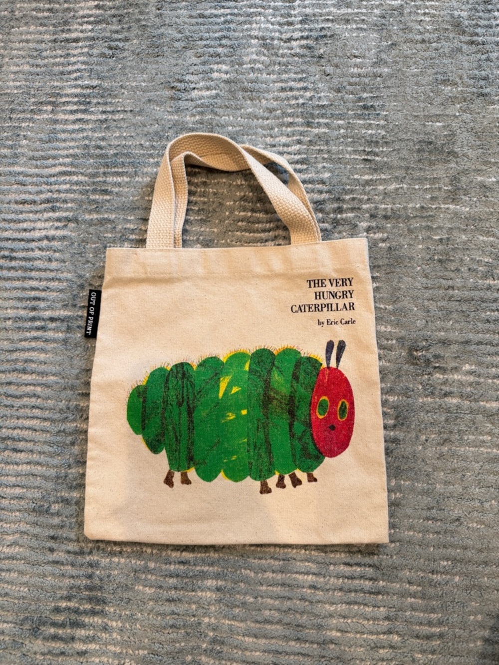 Very Hungry Caterpillar Beige Canvas Tote with Colorful Fruit Print